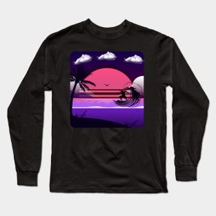 Aesthetic beach water surfer Long Sleeve T-Shirt